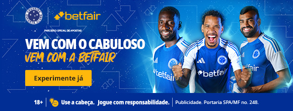 Cruzeiro and Betfair display banner, Vem com o Cabuloso