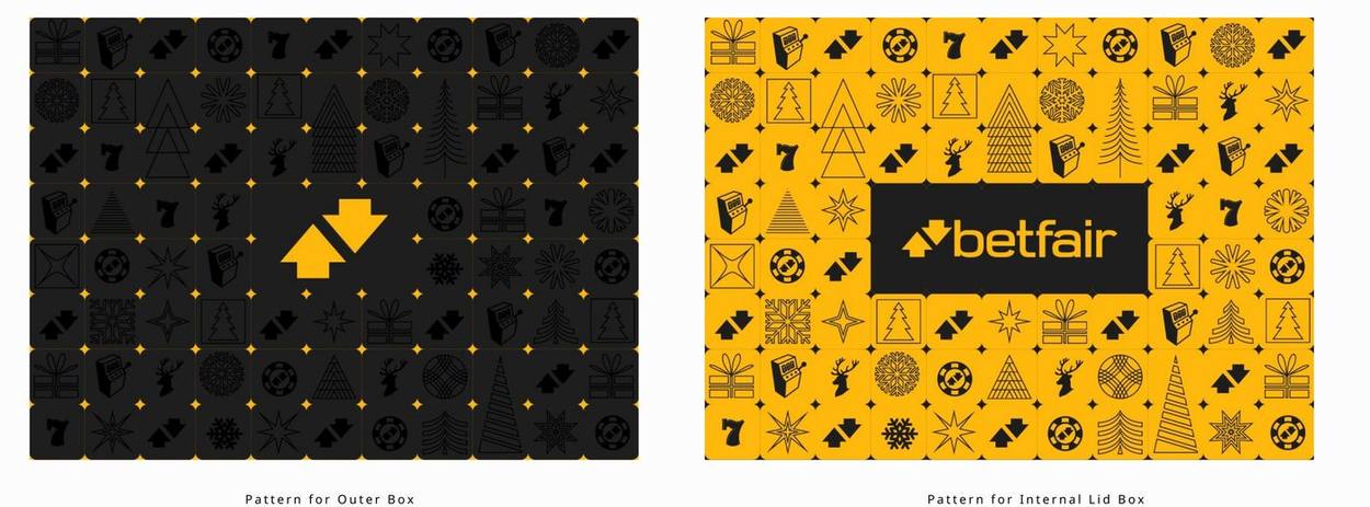 Festive icons pattern in black and yellow