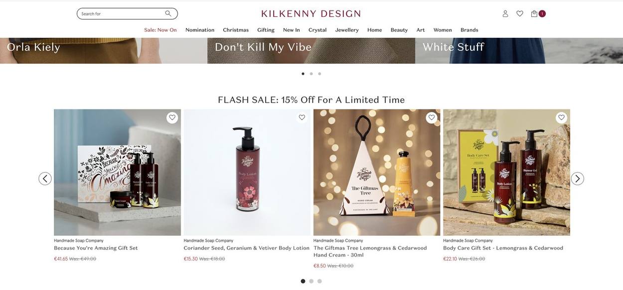 Kilkenny Design collection page with a product carousel
